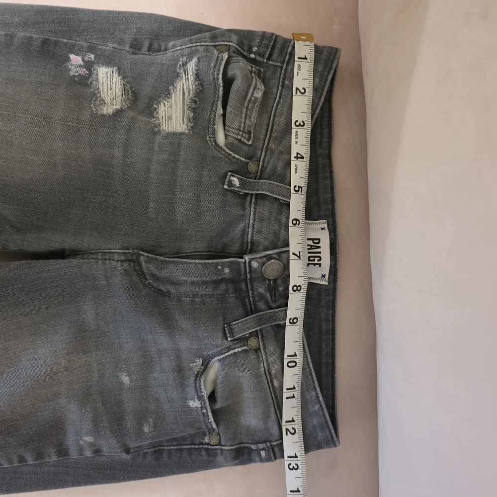 PAIGE Women's Skinny Distressed Gray Jeans - Picture 7 of 8